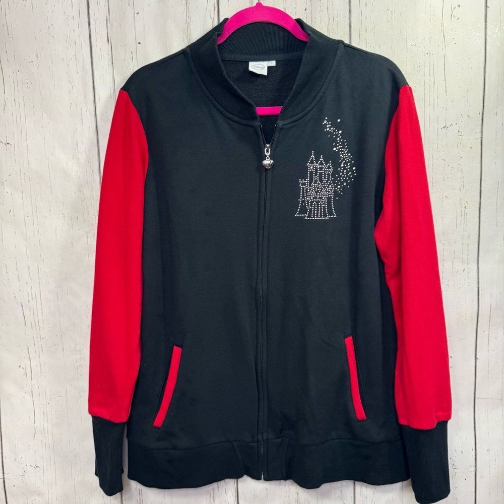 Disney Mickey Minnie Zip Up Jacket Rhinestone Bradford Exchange L Vacation Y2K
